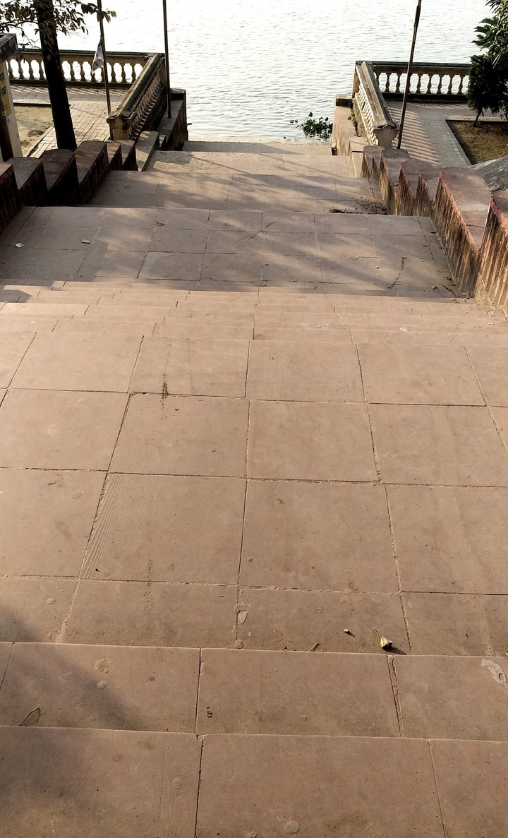 step towards the water