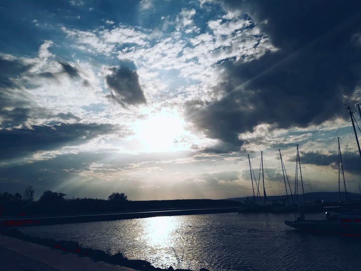 sunset and beautiful lake