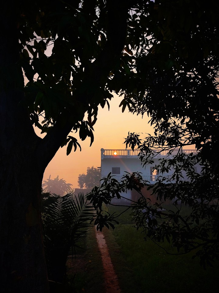 Beautiful House with Sunrise