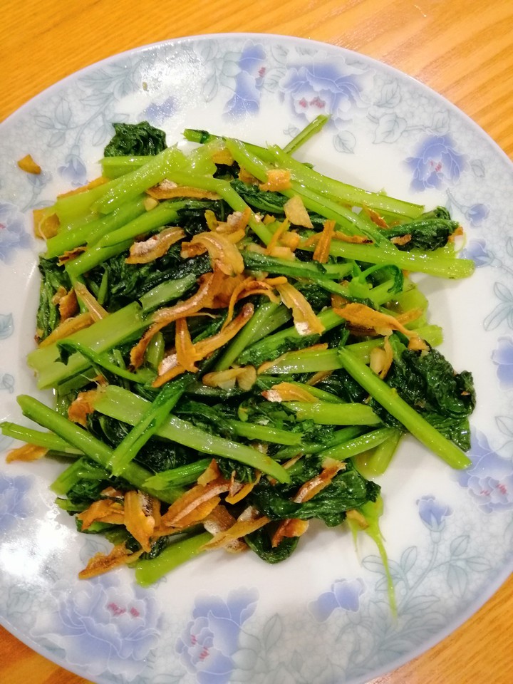 苋菜炒江鱼仔
