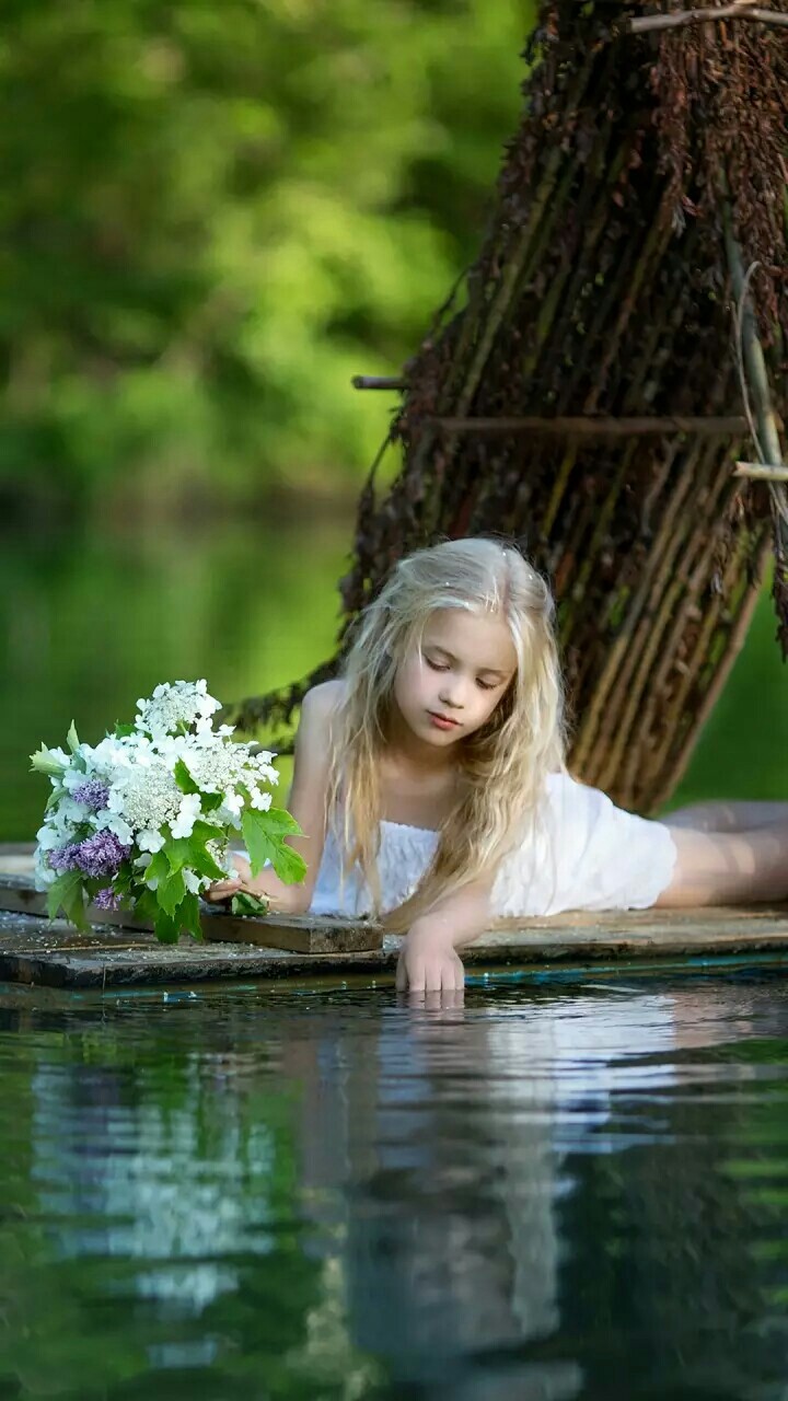 beautiful girl with flower