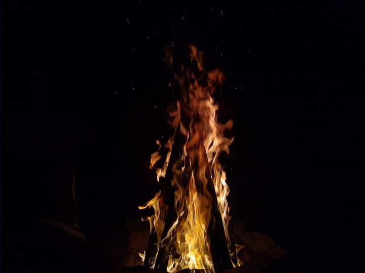 Flames in Night