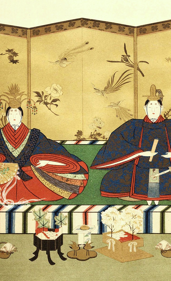 ukiyoe Hinamatsuri Girls' Day dolls