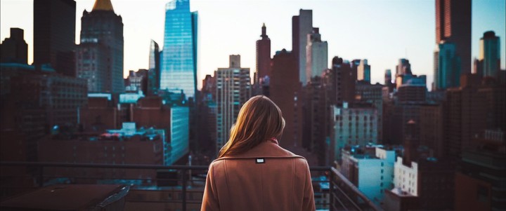 Girl and city