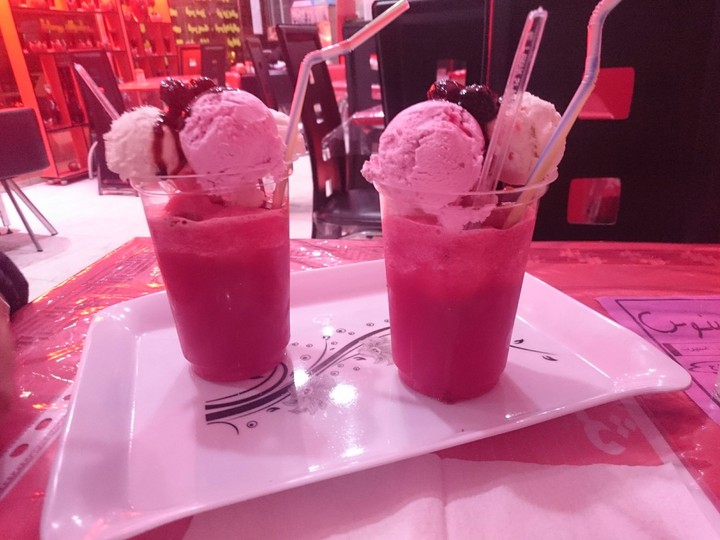 Pomegranate juice & ice cream