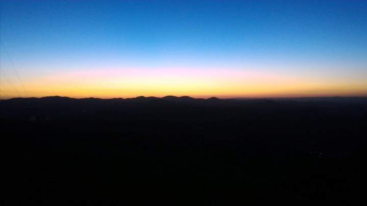 Por do sol no morro agudo Tangara SC