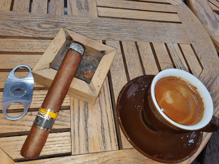 cigar and coffee