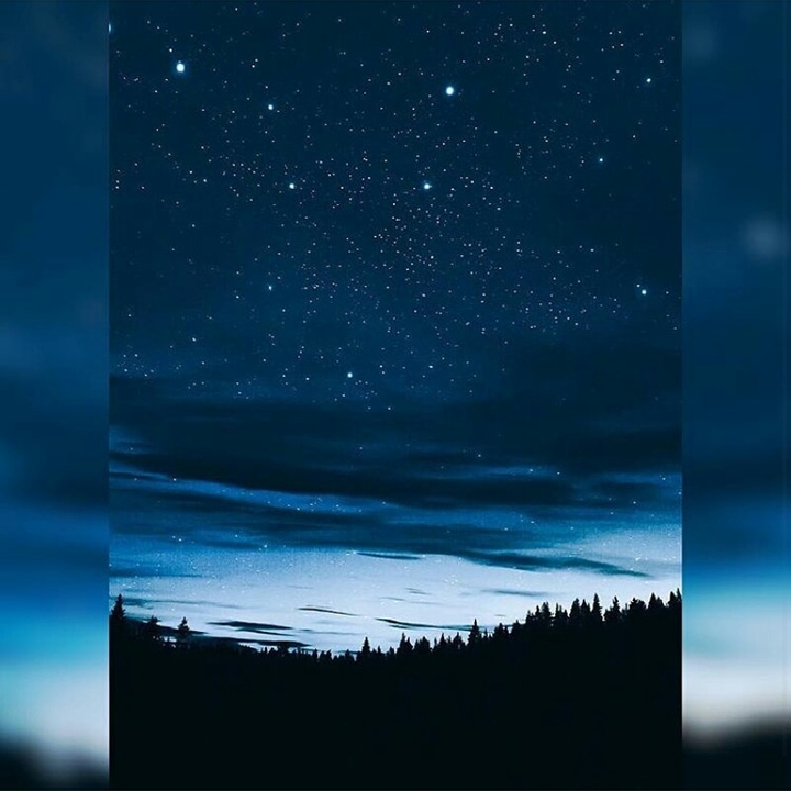 Its a beautiful blue night sky.