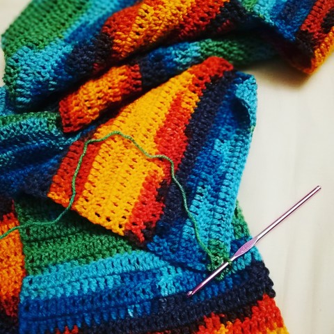 long colorful scarf