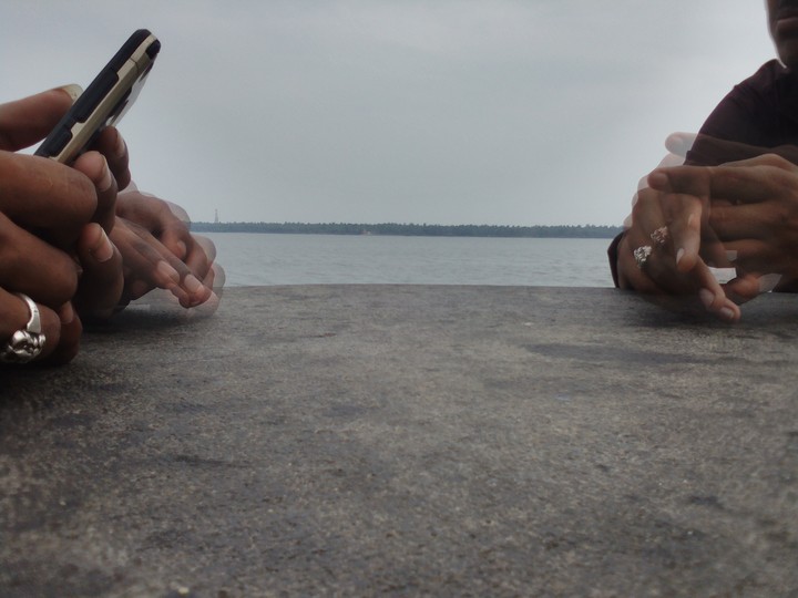 hands on table