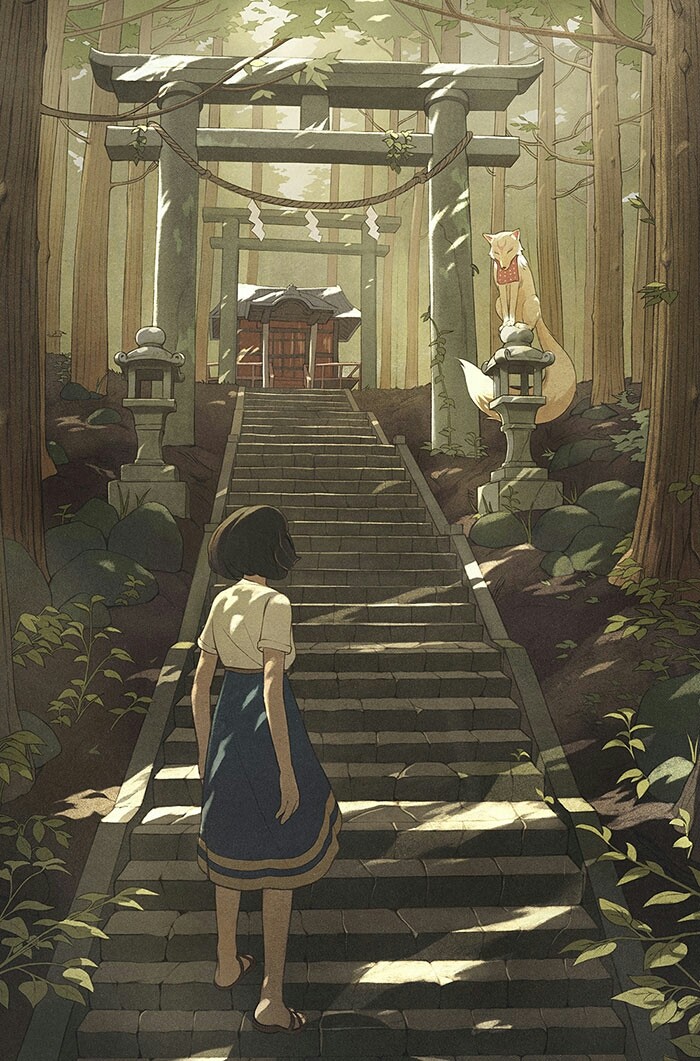 寺への道