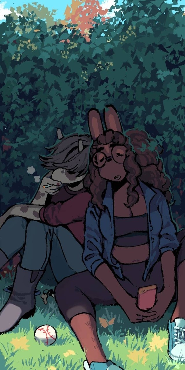 furry friends smoking and sleeping