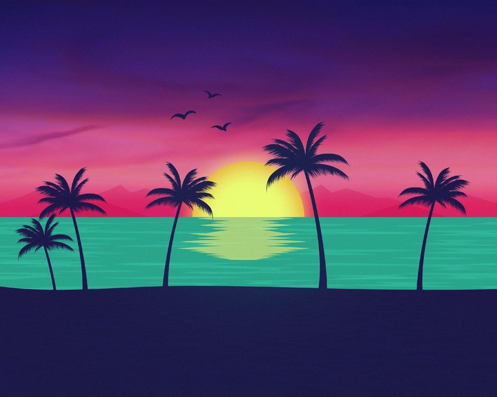 minimal land at evening