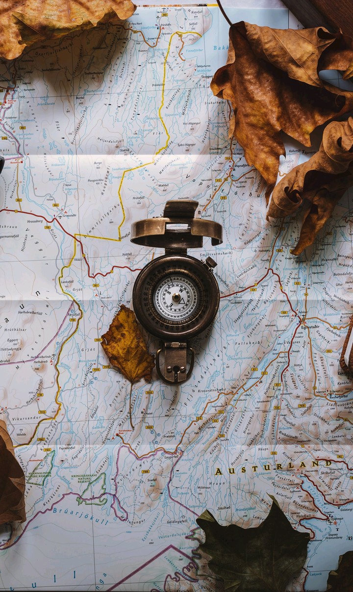 Compass and map