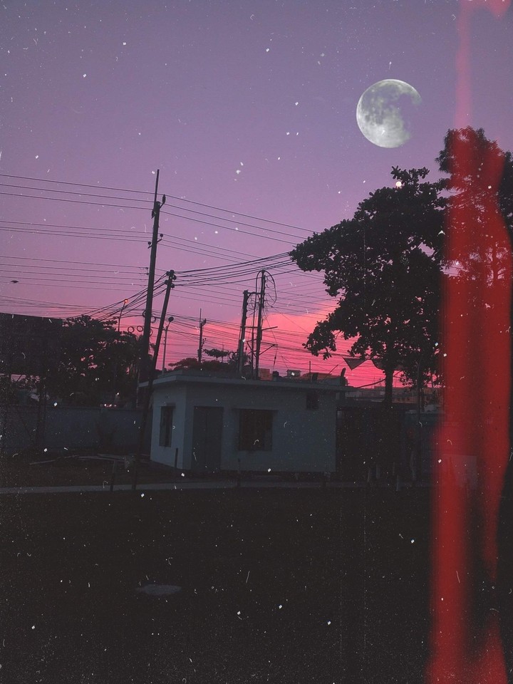 grainy pink sky