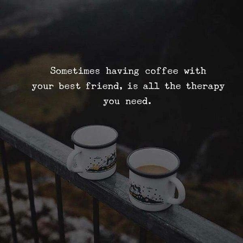 having cofee