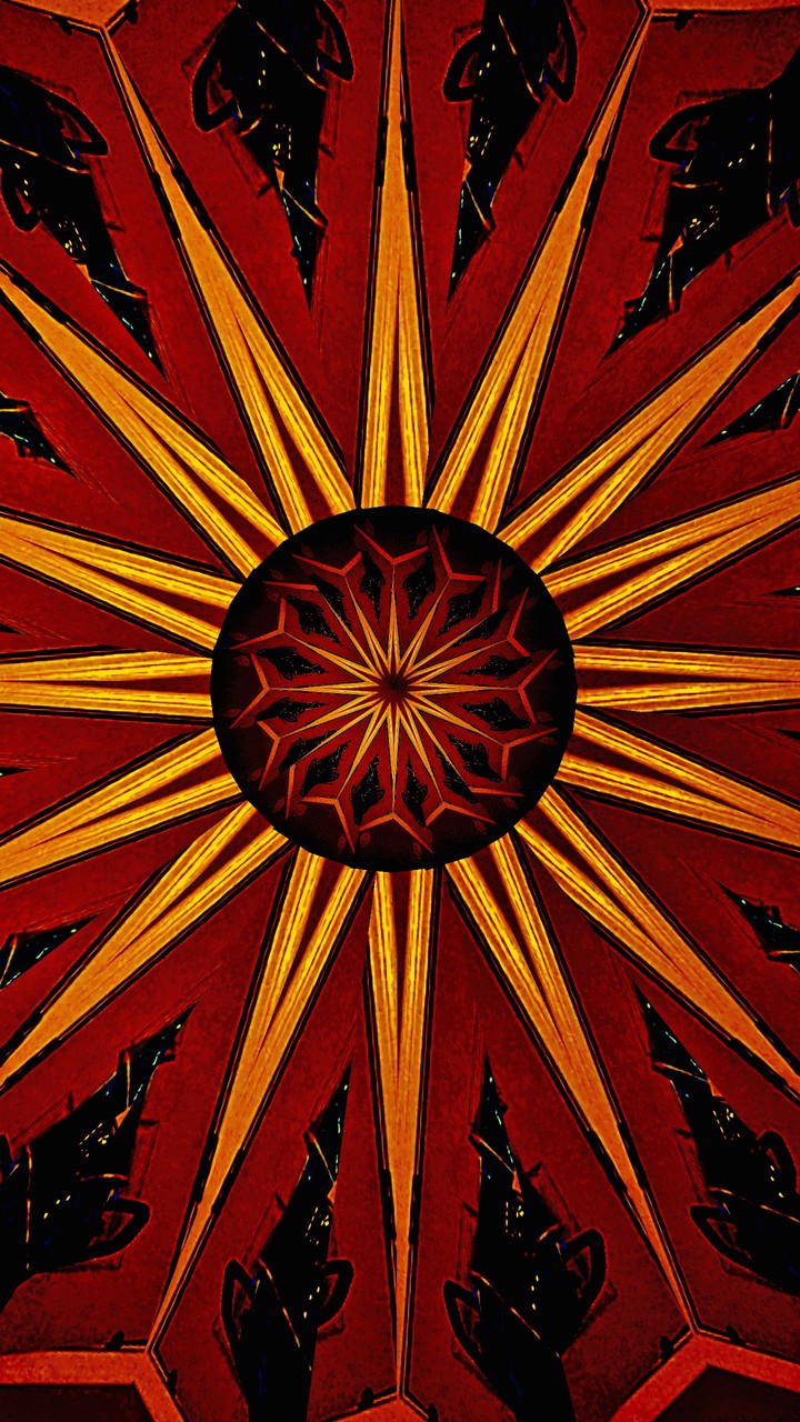 Night with a sun kaleidescope
