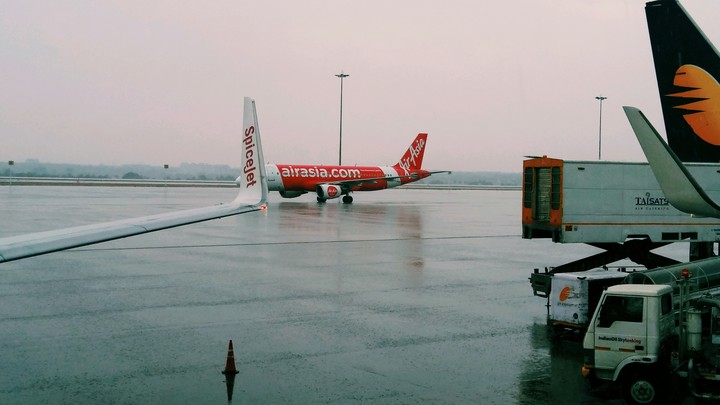 A rainy day at work