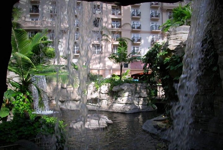 Water fall at the hotel