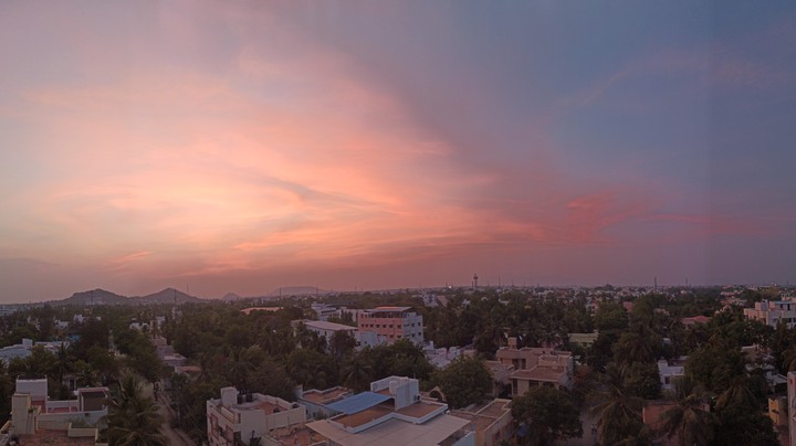 sunrays at sunset