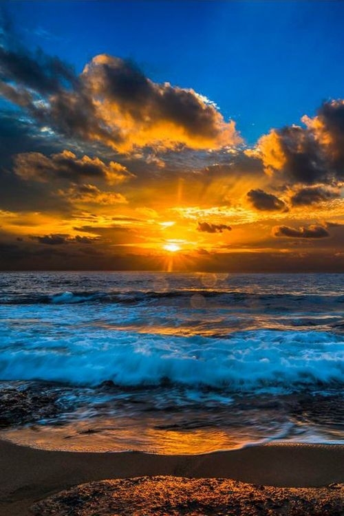 Sunset over Pacific ocean