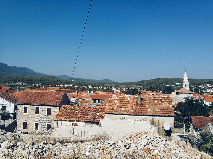 stone houses.
