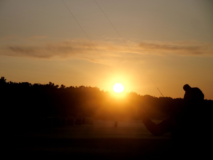 Sonnenuntergang, Drachen, Strand