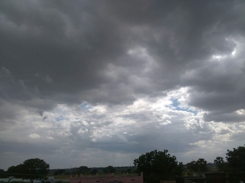 the cloudy sky