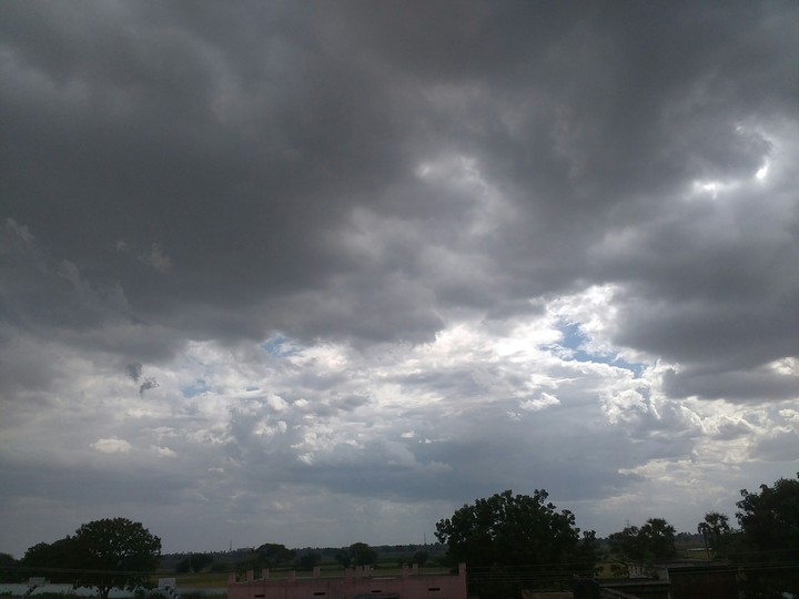 the cloudy sky