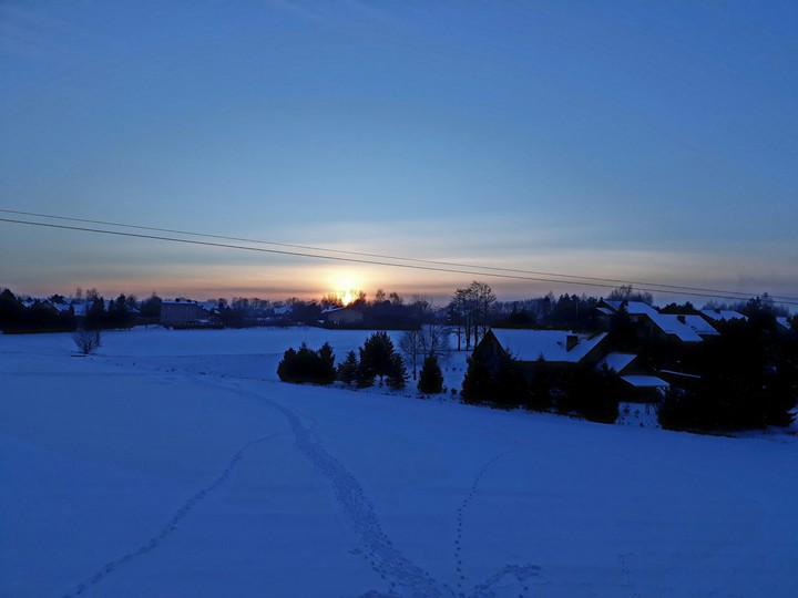Sunset in winter