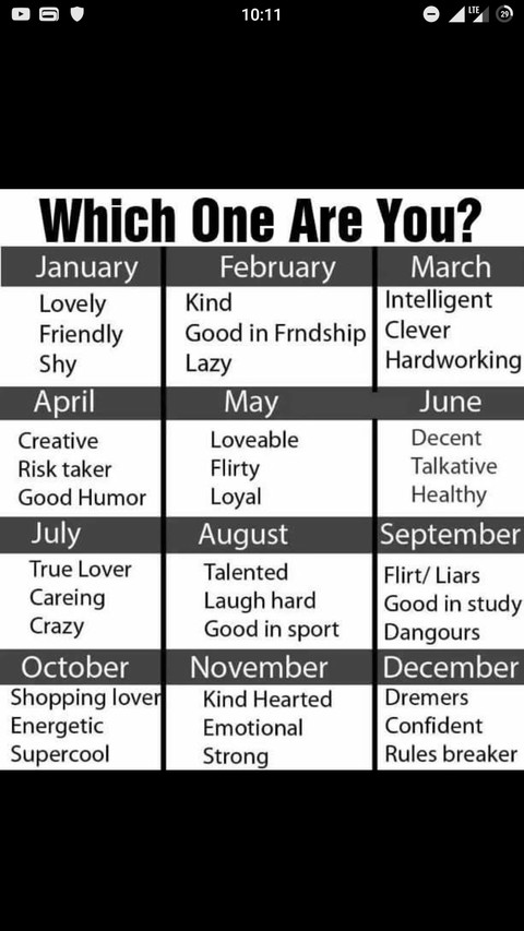 Choose Ur month and comment below