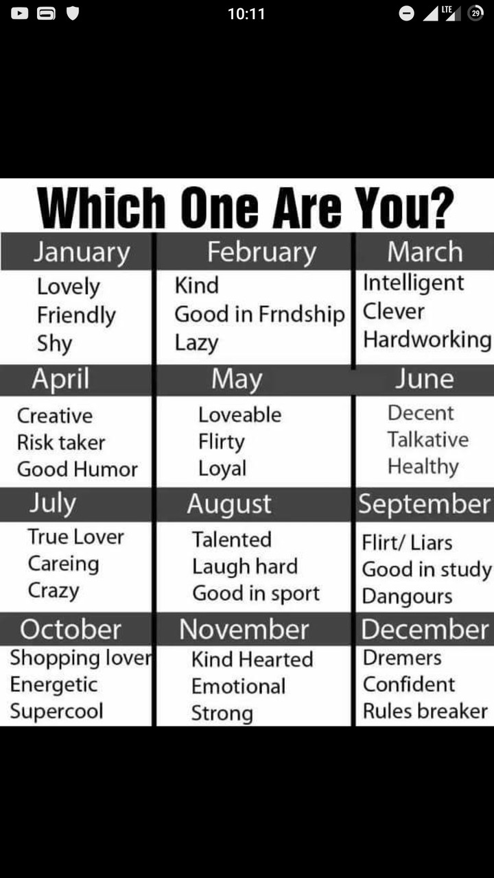 Choose Ur month and comment below