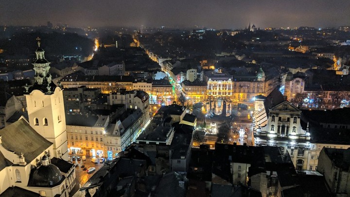 Lviv at night