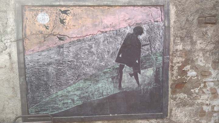gandhi ji, sketch, dandi yatra