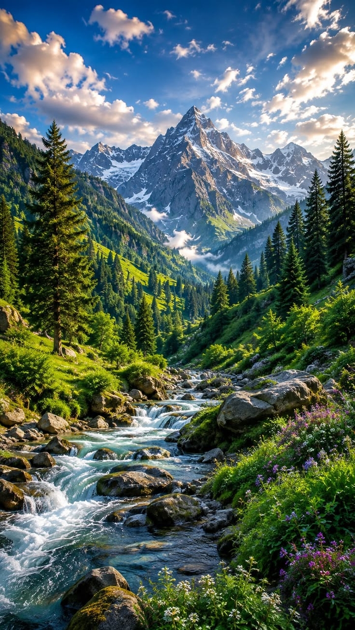 stream, hill achtergronden