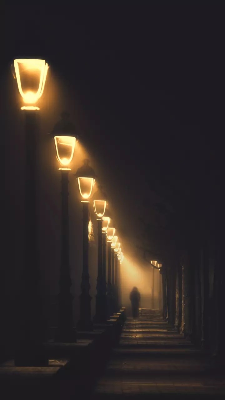 lonely...... on  road... at night