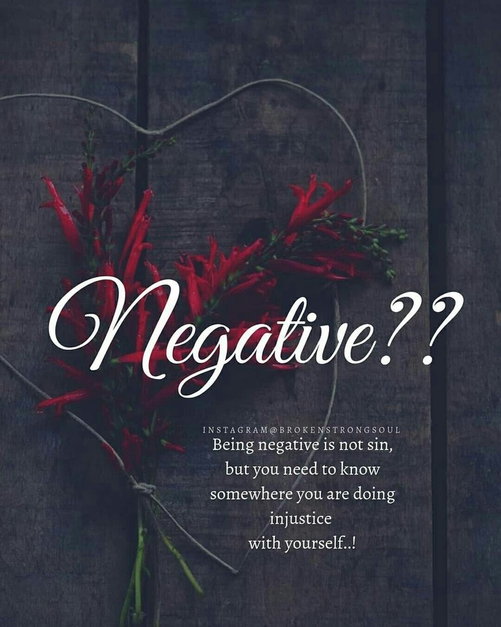Who is keeping negativity inside them??