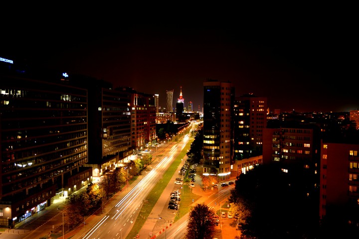 Warsaw by night