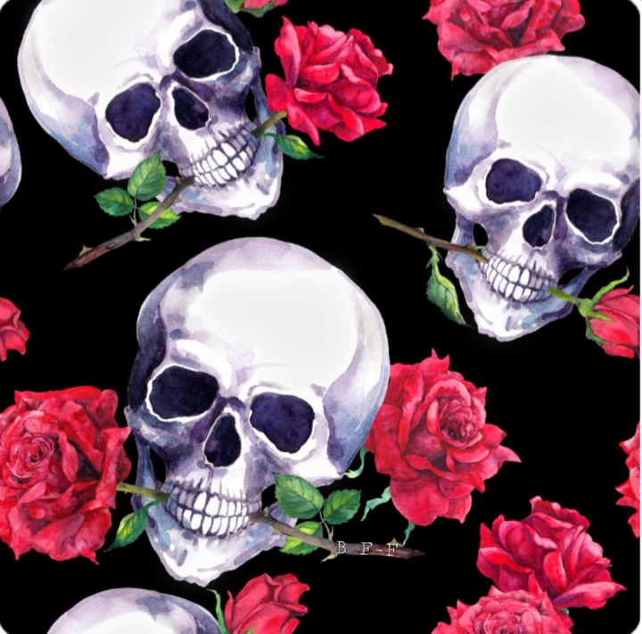 Totenkopf mit Rosen Collage