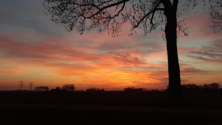 Sunset on the countryside