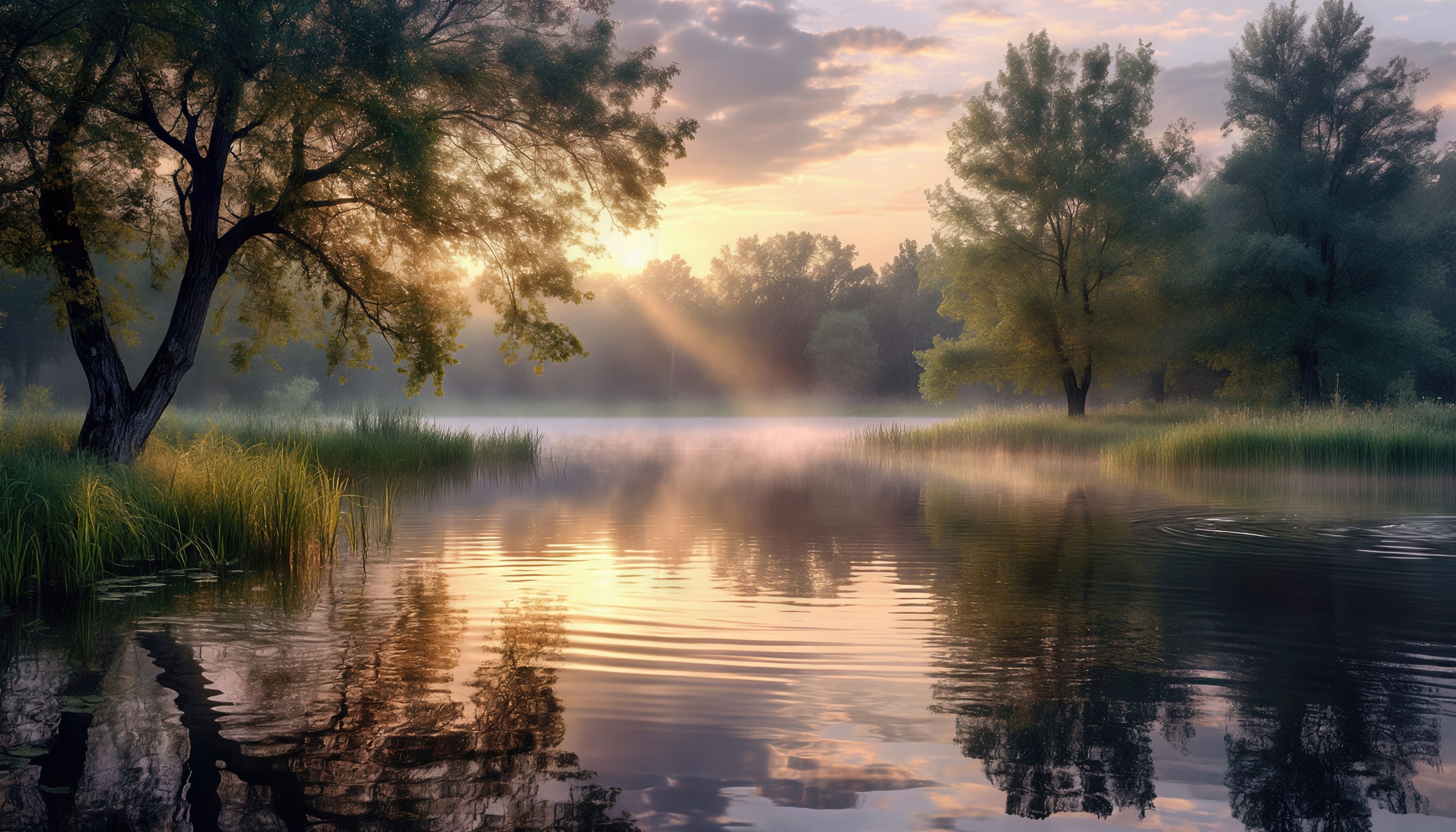 обои Bank, watercourse