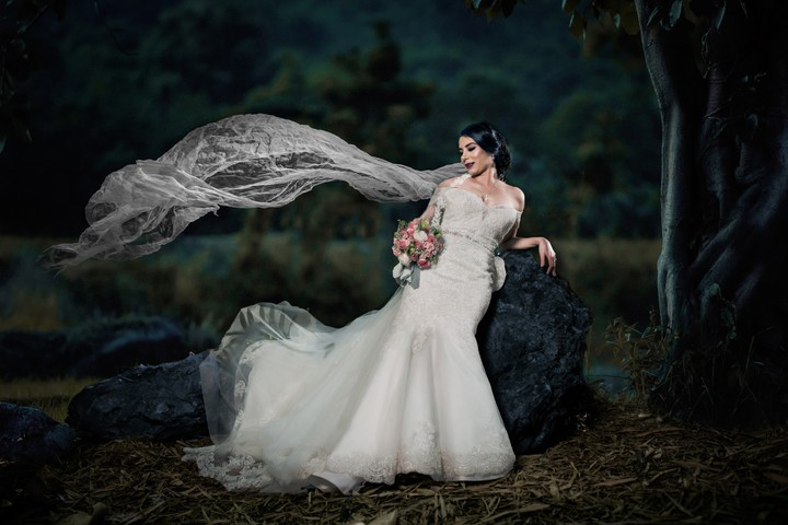 Bride at night