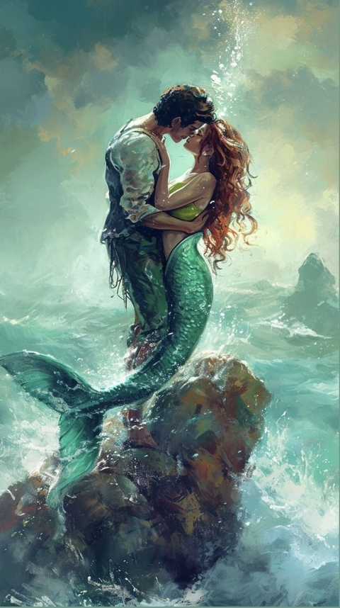 Cliff, mermaid वॉलपेपर