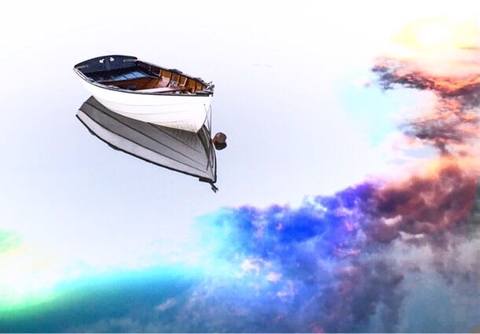boat on water reflection