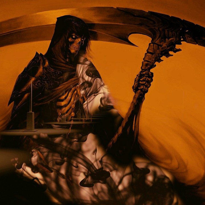 Grim reaper want the soul of victim.He is coming!!