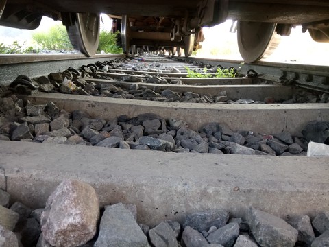 under the train