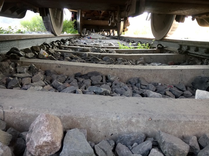 under the train