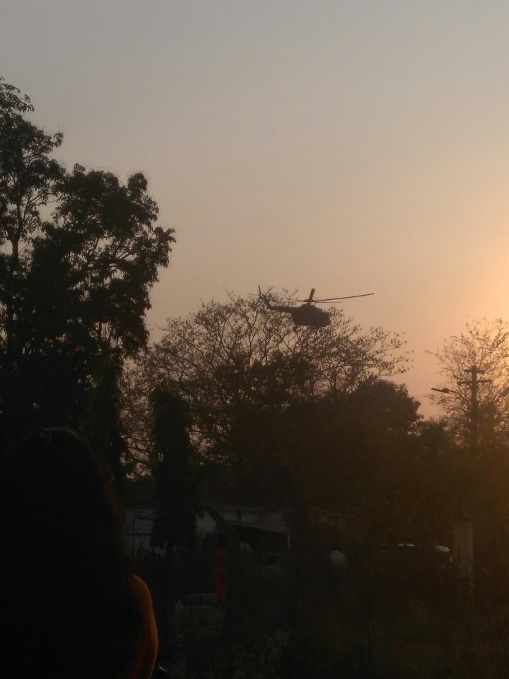 helicopter with the beauty of nature