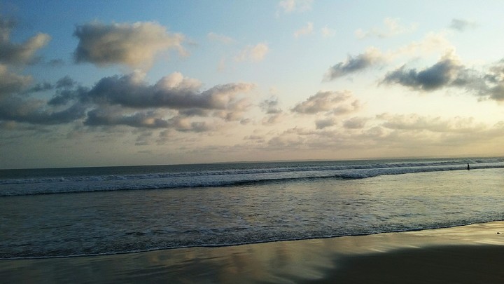 Pangandaran Beach in evening