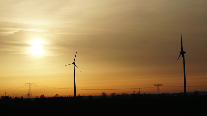 Sunset on a field
